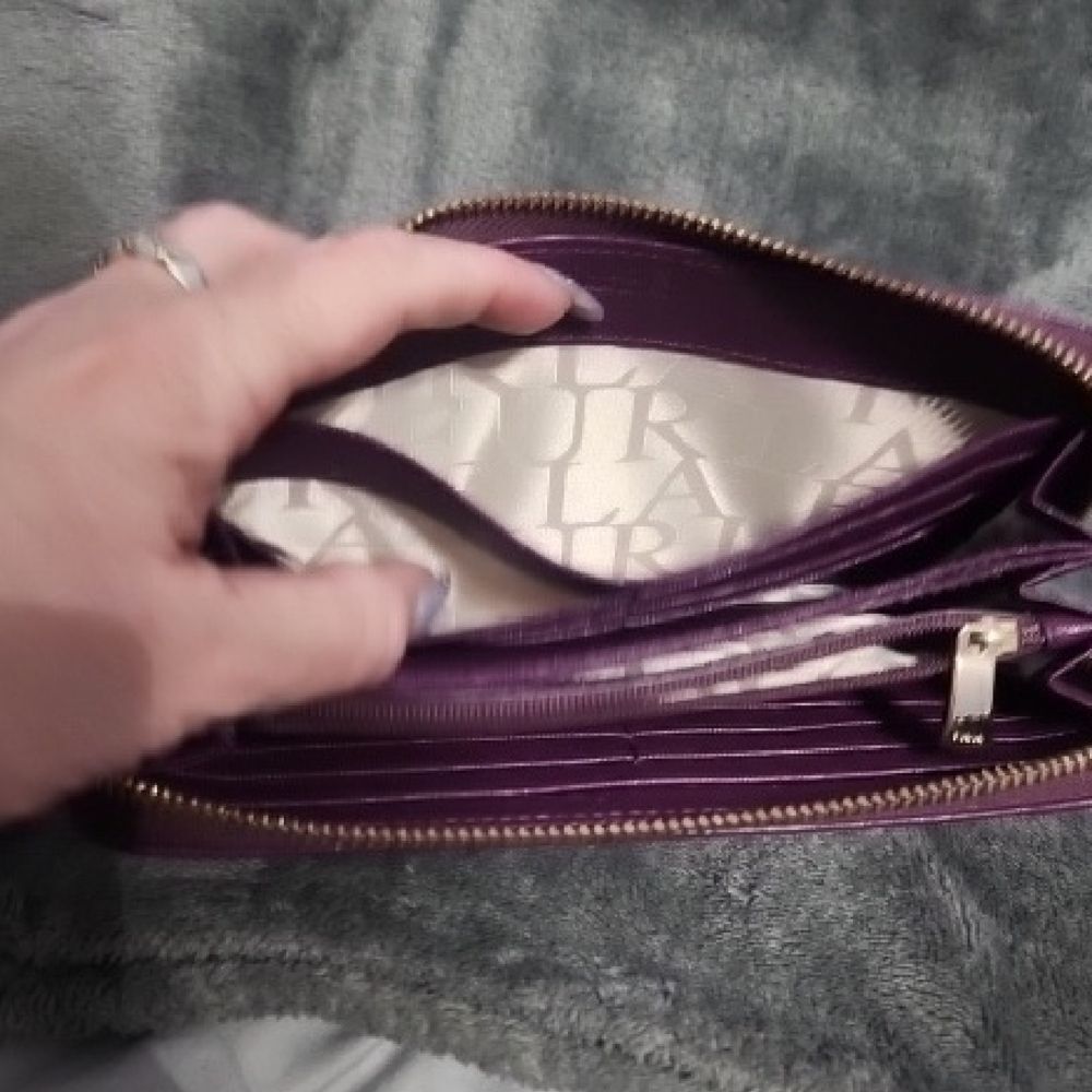 Furla Plum Textured Wallet - Picture 3 of 11